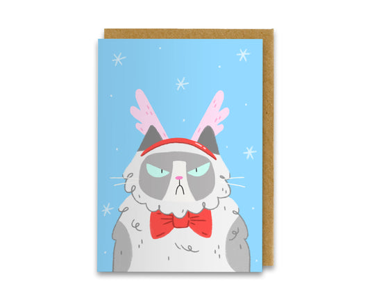 Reindeer Cat Christmas Card